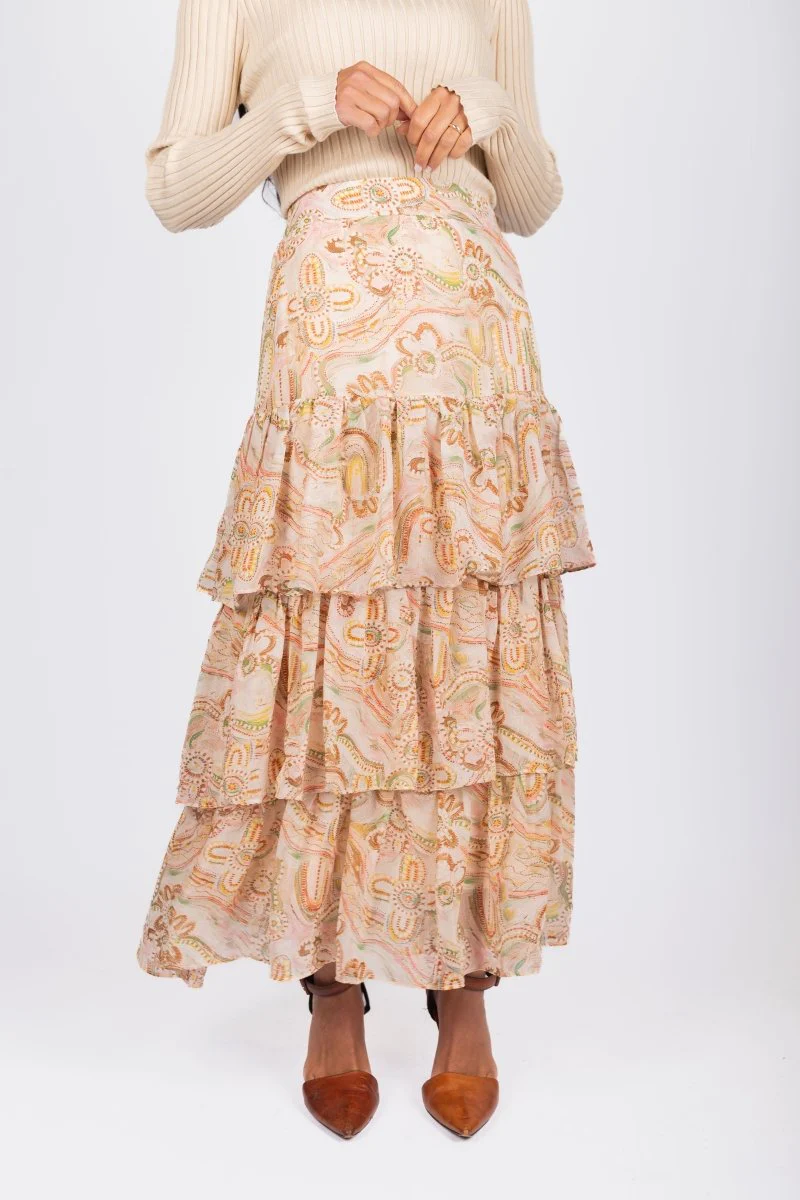 Suri Skirt (Beige/Multi) - Image 2