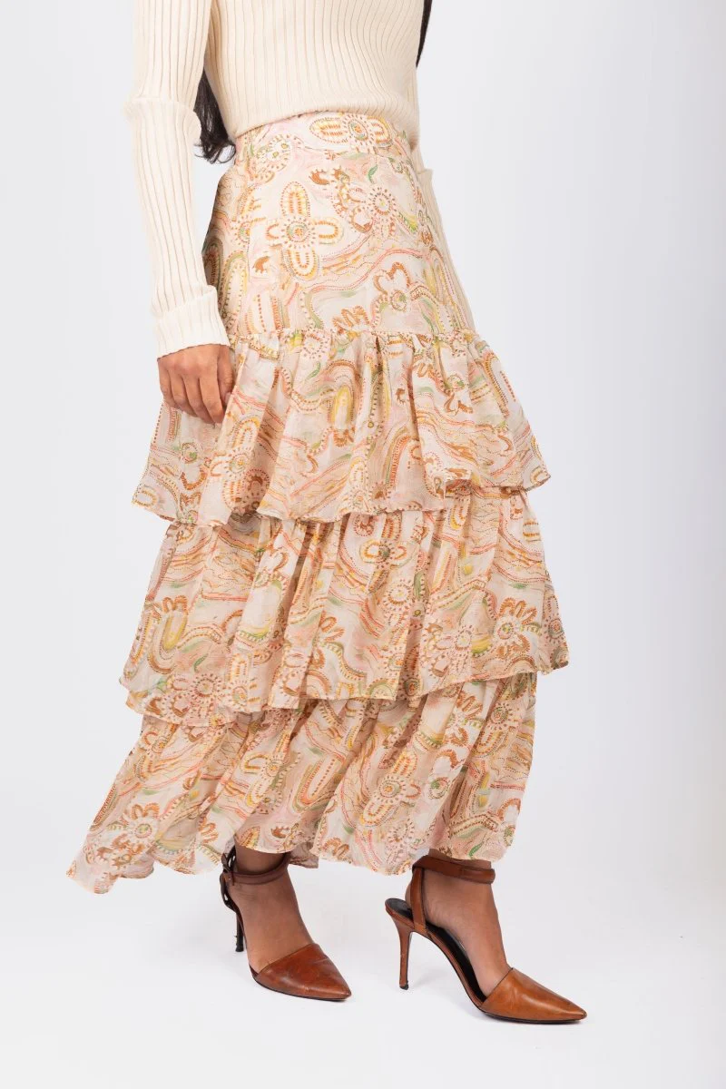 Suri Skirt (Beige/Multi) - Image 3