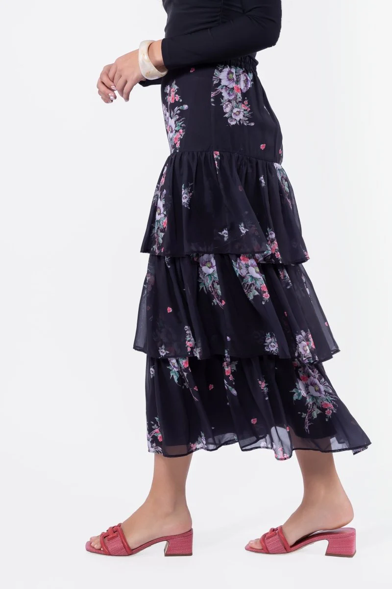 Suri Skirt (Black Flower) - Image 3