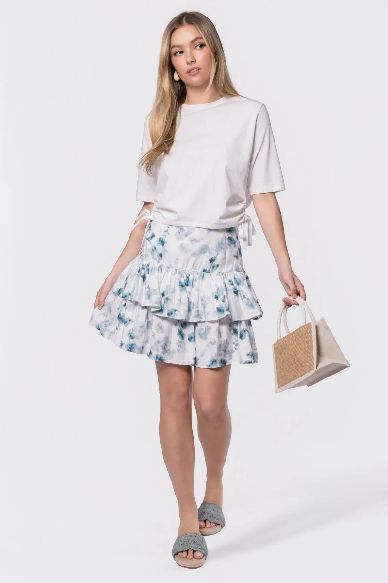 Tessa Skirt (Teal/White)