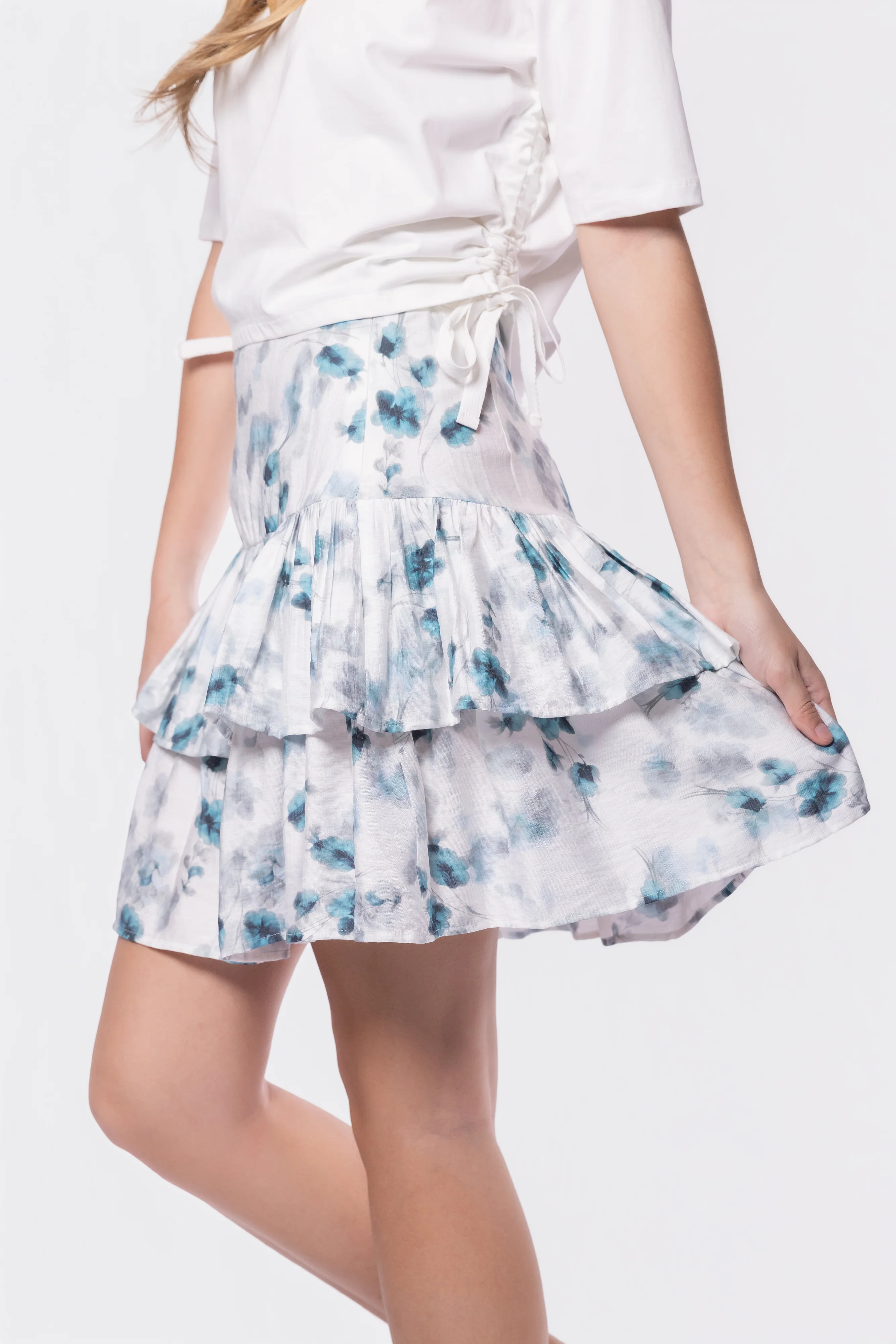 Tessa Skirt (Teal/White) - Image 4