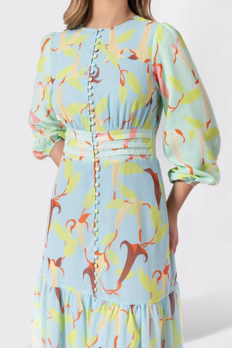 Valentina Dress (Green Blue) - Image 4
