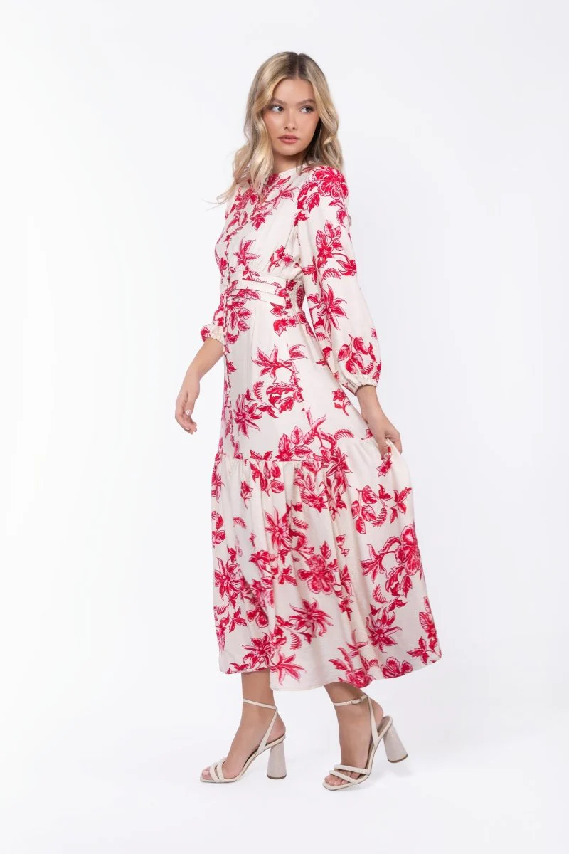 Valentina Dress (White/Pink) - Image 3