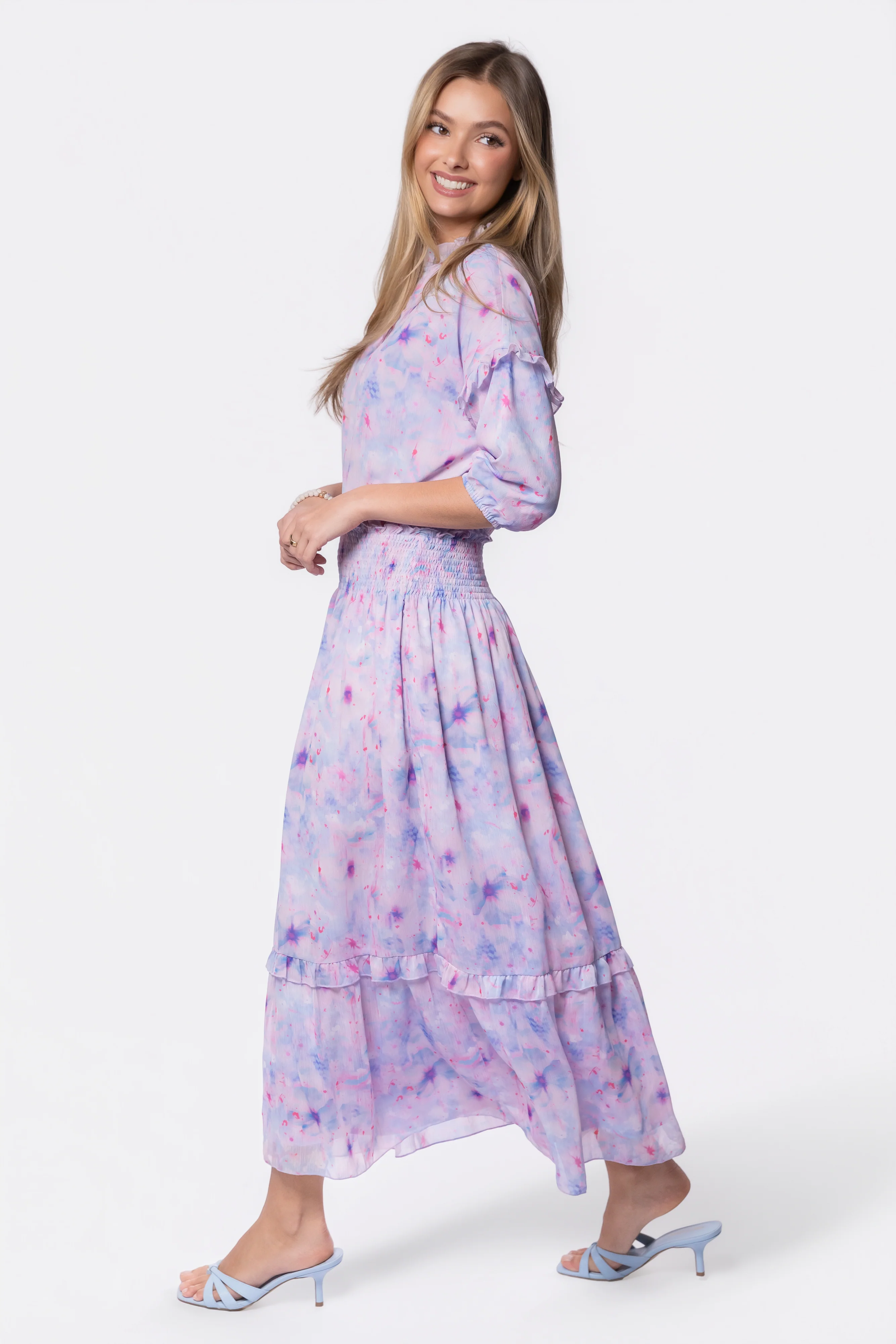 Victoria Dress (Blue Pink) - Image 3