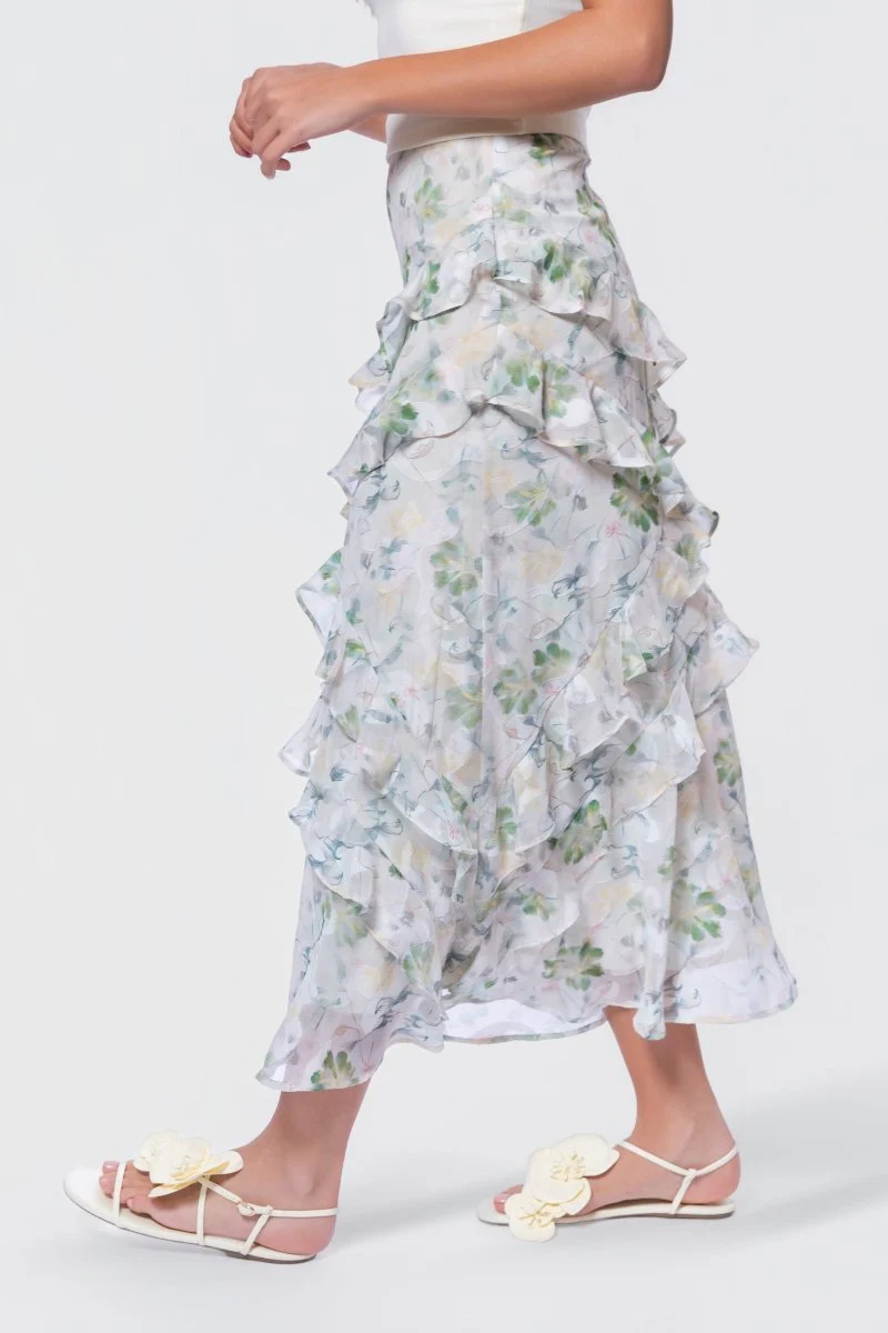 Zella Skirt (White/Green) - Image 3