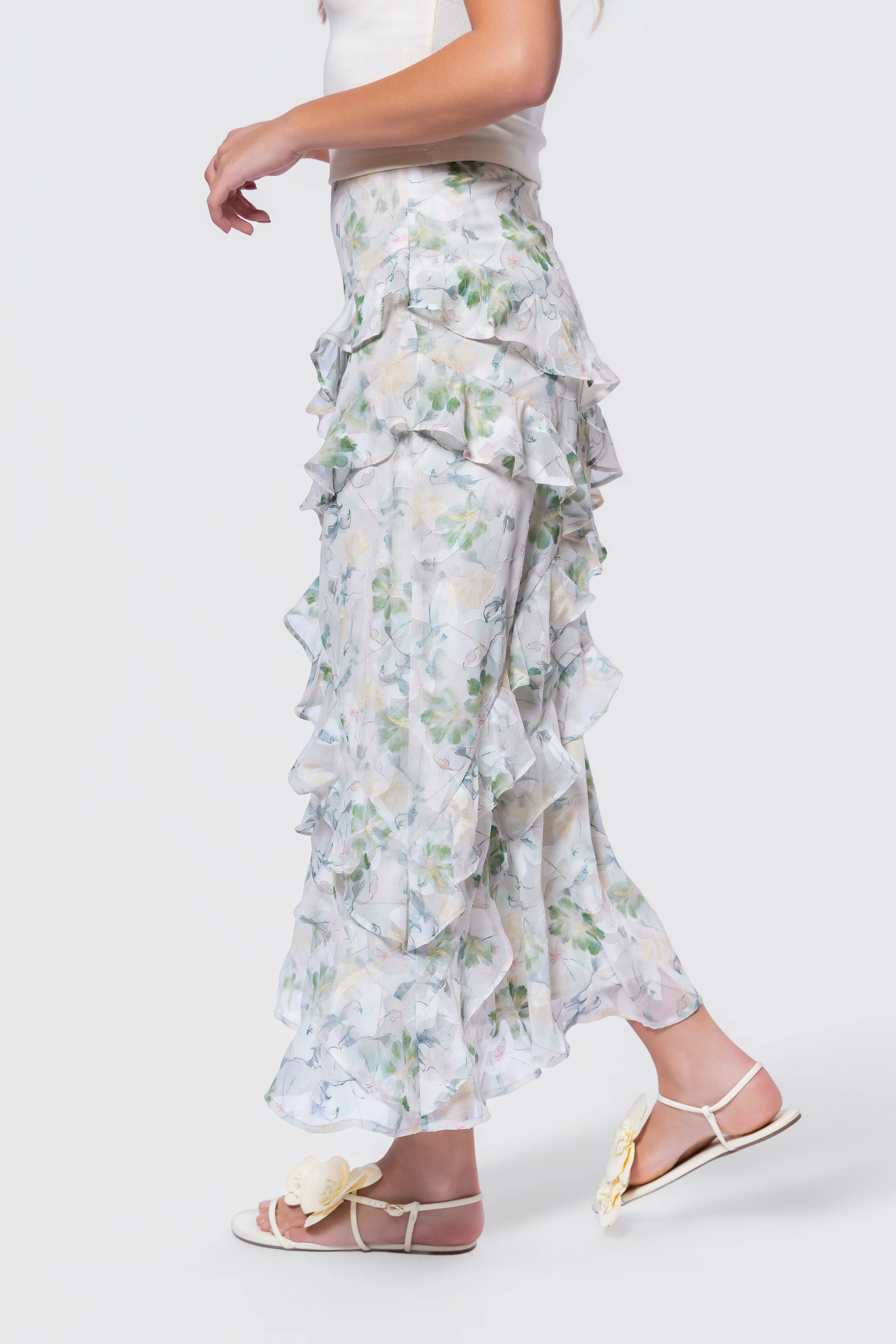 Zella Skirt (White/Green) - Image 4