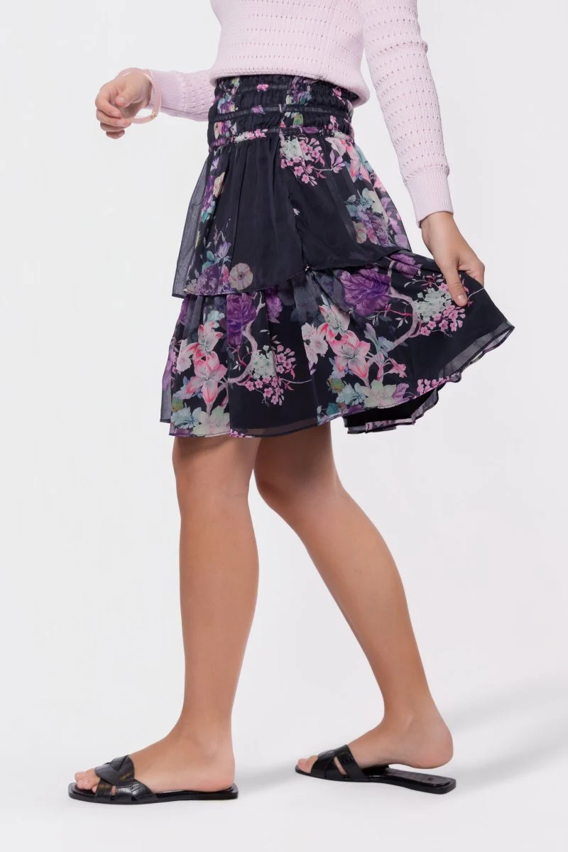 Zena Skirt 23" (Black/Purple) - Image 3